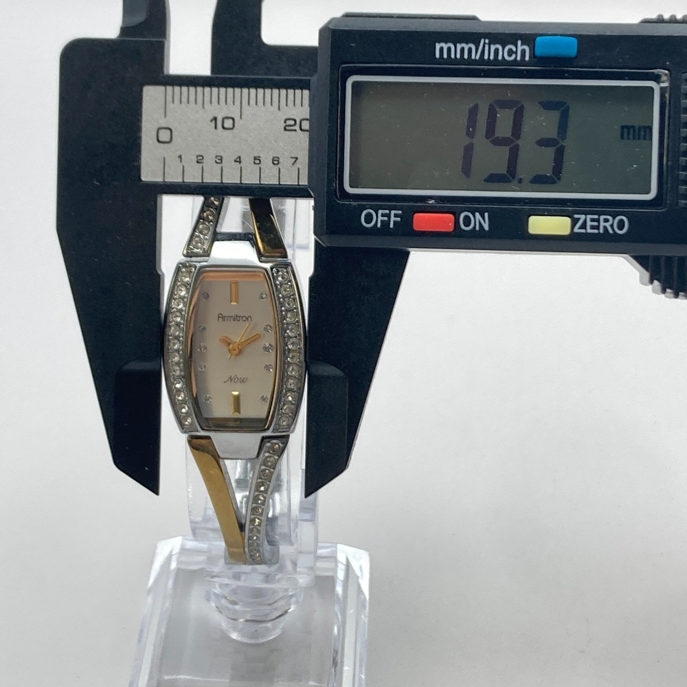 Armitron Now Women's Watch 19mm Gold Silver Two Tone Crystals New Battery 6.75" - Picture 9 of 15